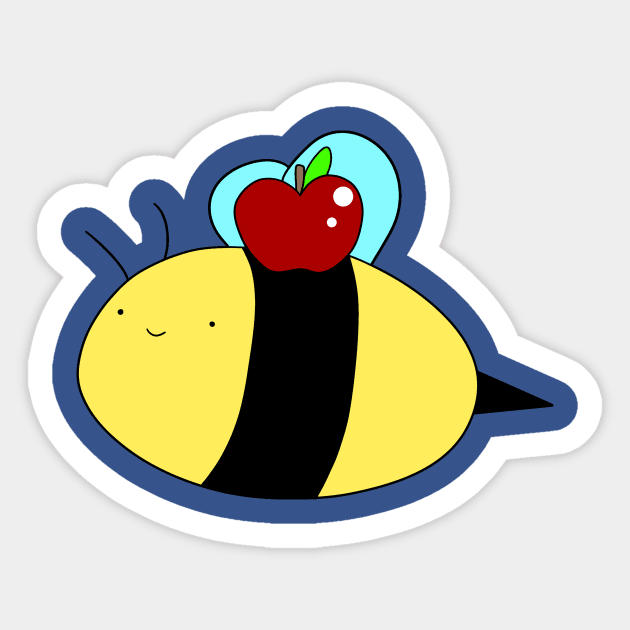 Bee and Apple Sticker by saradaboru